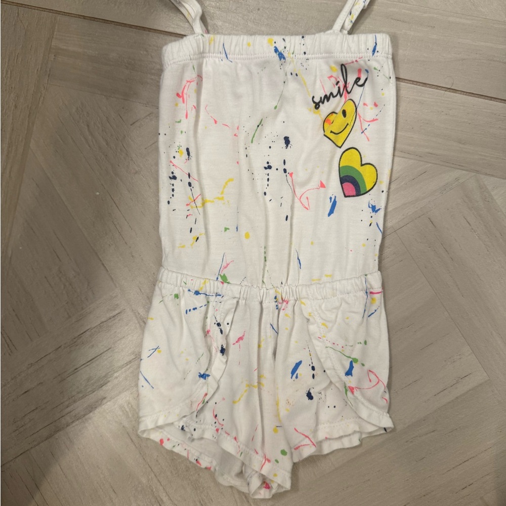 Flowers by Zoe White Paint Splatter Romper